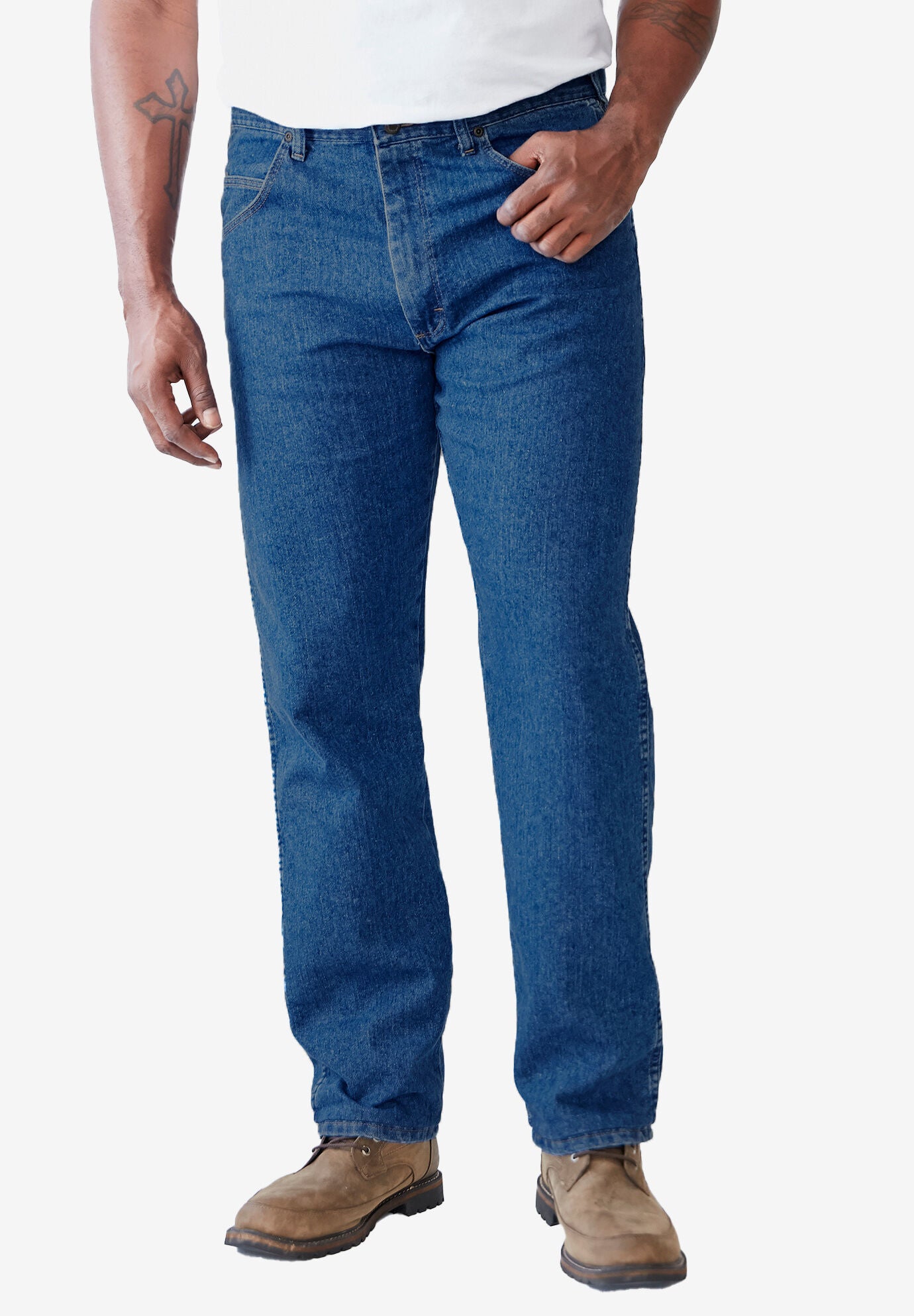 Wrangler&reg; Relaxed Fit Stretch Jeans, STONEWASH, hi-res image number 0
