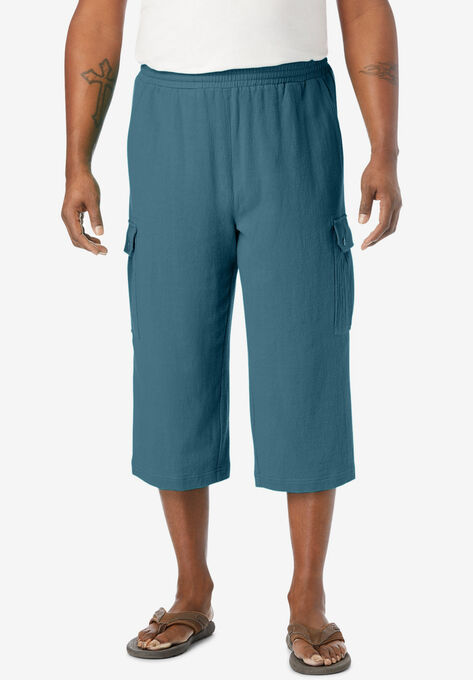 Gauze Cargo Judo Shorts, MIDNIGHT TEAL, hi-res image number null