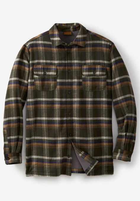 Fleece-Lined Flannel Shirt Jacket by Boulder Creek®, , hi-res image number null