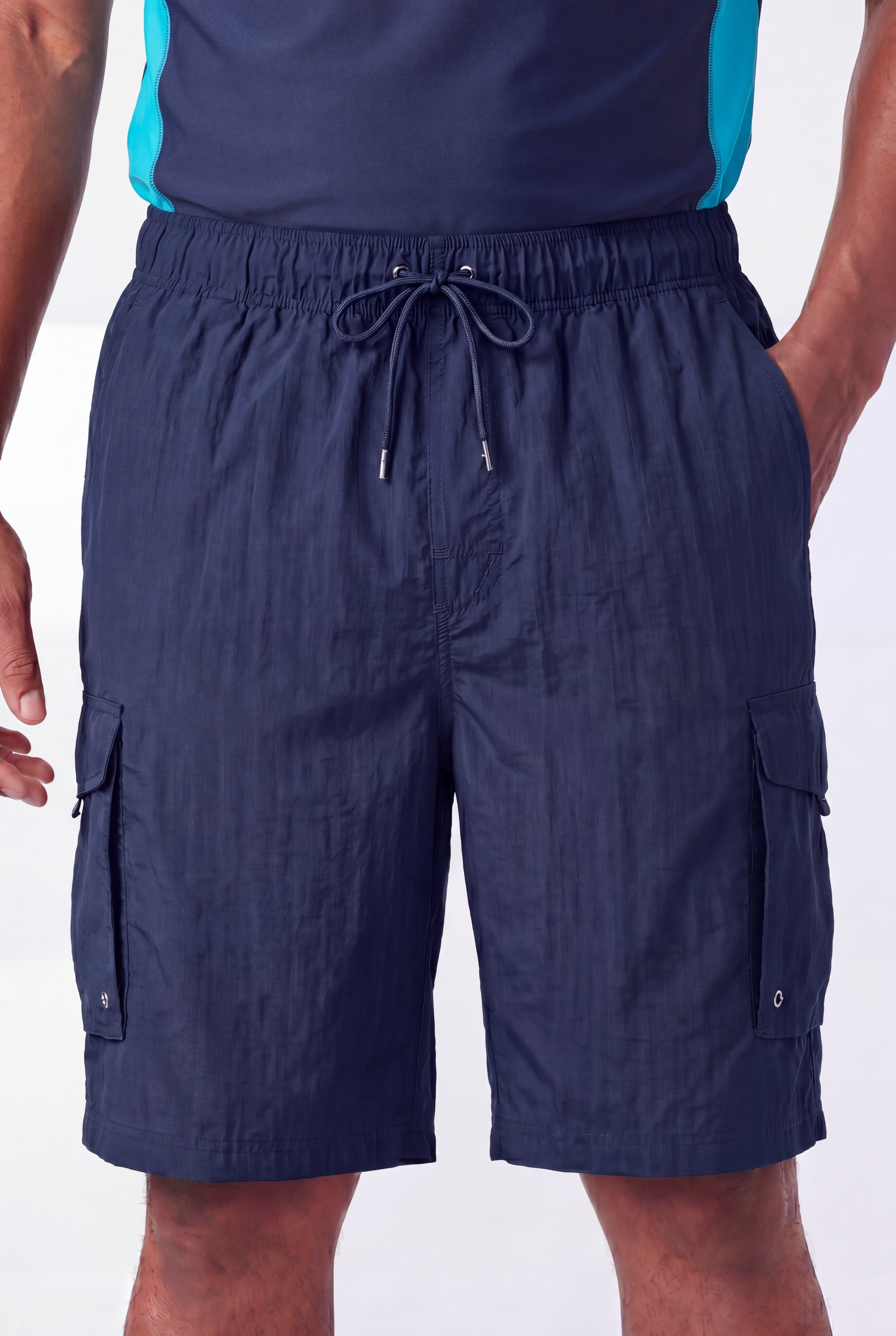 8 inches Cargo Swim Trunks, NAVY, hi-res image number 0