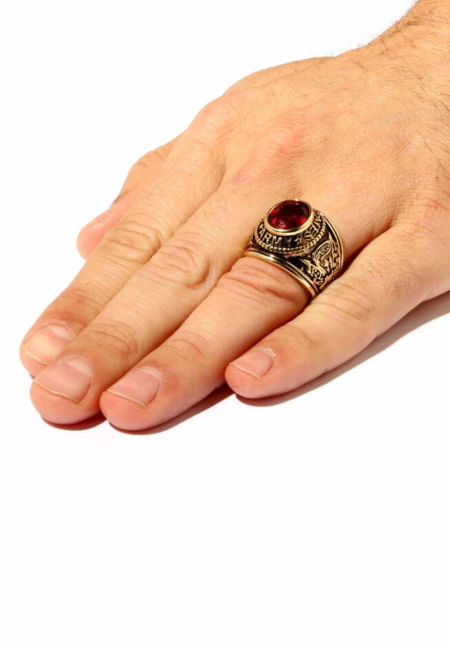 Gold-Plated Ruby United States Army Ring, , alternate image number null