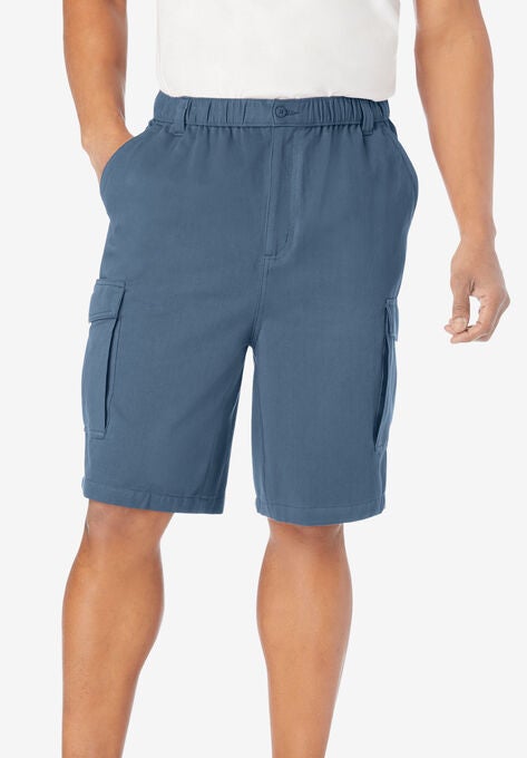 Boulder Creek® Renegade 9" Full Elastic Waist Cargo Shorts, SLATE BLUE, hi-res image number null