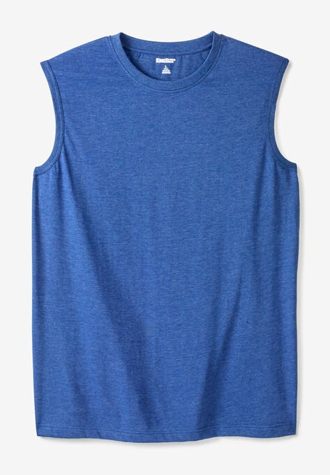 Shrink-Less™ Lightweight Muscle T-Shirt, HEATHER NAVY, hi-res image number null
