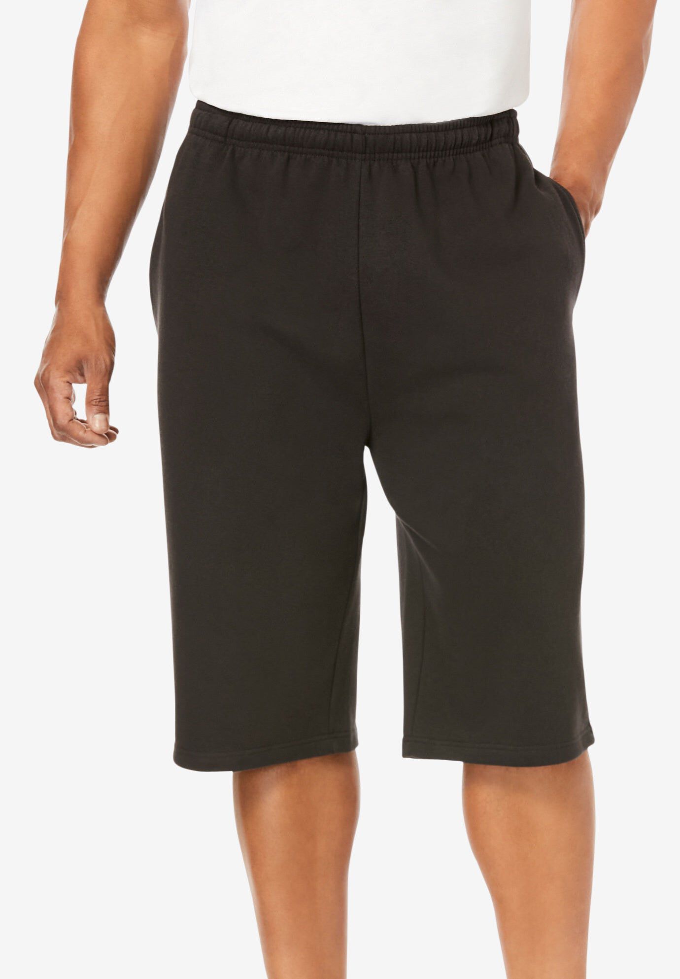 Fleece Extra Long Short, BLACK, hi-res image number 0