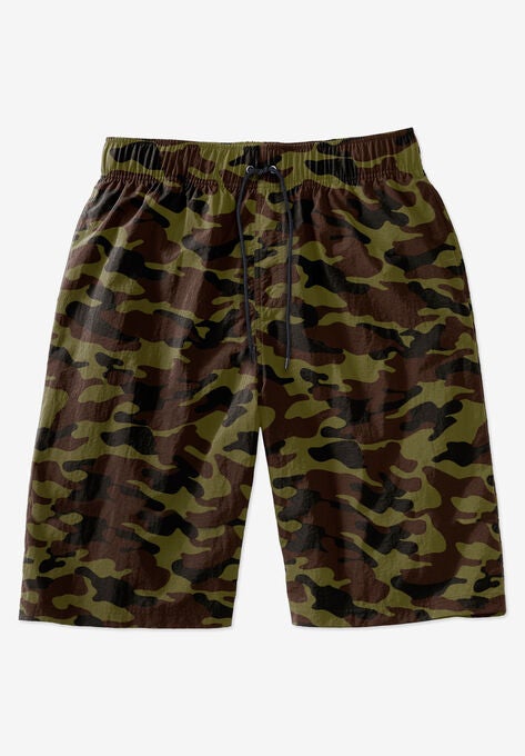 Basic 8" 4-way Flex Swim Trunk, CAMO, hi-res image number null