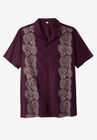 Short Sleeve Island Shirt, DEEP PURPLE LEAF, hi-res image number 0