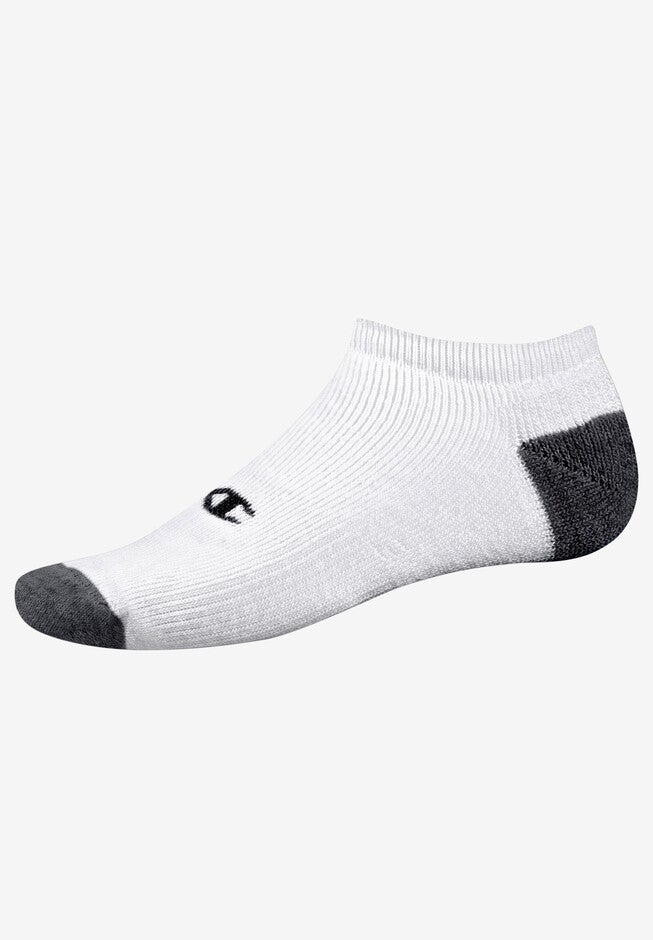 6-Pack No Show Socks  by Champion®, WHITE, hi-res image number 0