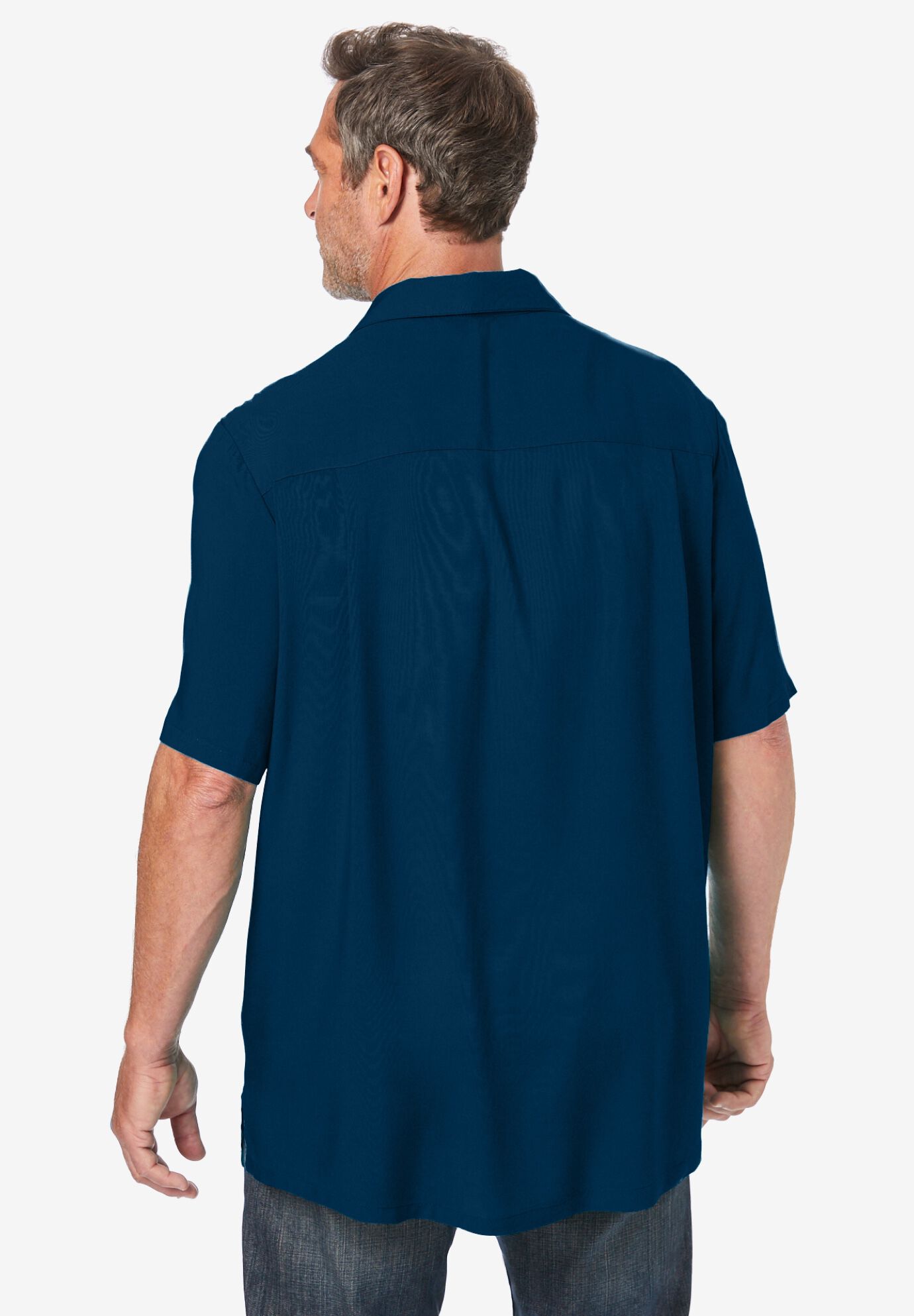 KS Island Solid Camp Shirt, NAVY, alternate image number 2