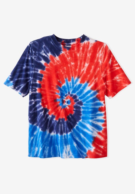 Lightweight Tie-Dye Crewneck Tee, PATRIOTIC TIE DYE, hi-res image number null