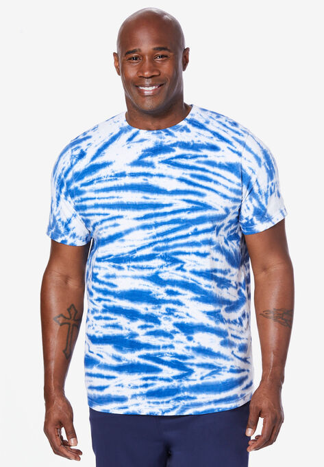 Lightweight Crewneck T-Shirt by Meekos, BLUE WHITE TIE DYE, hi-res image number null