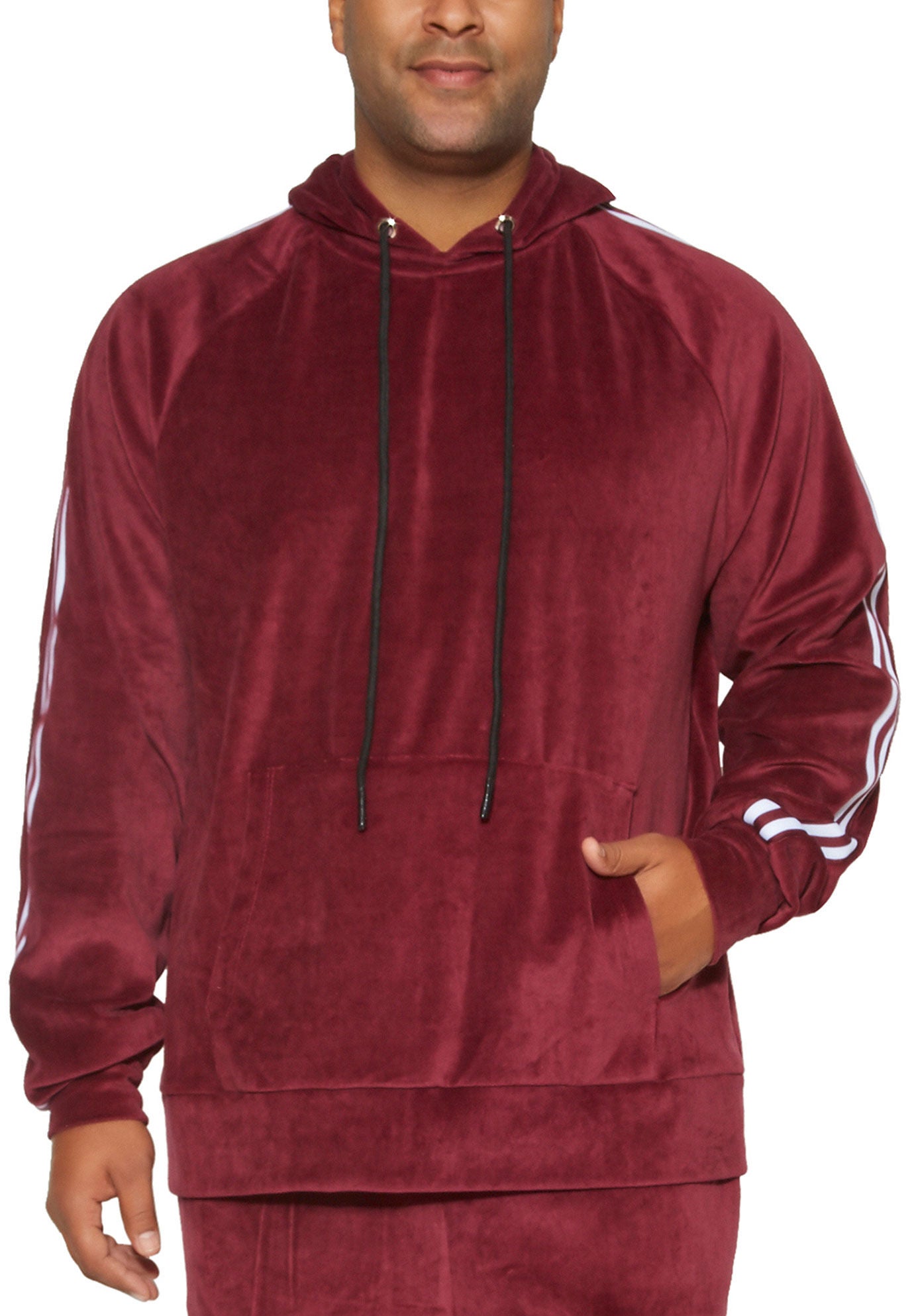 Burgundy Velour Hoodie, BURGUNDY, hi-res image number 0