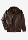 Leather Flight Bomber Jacket, BROWN, hi-res image number null
