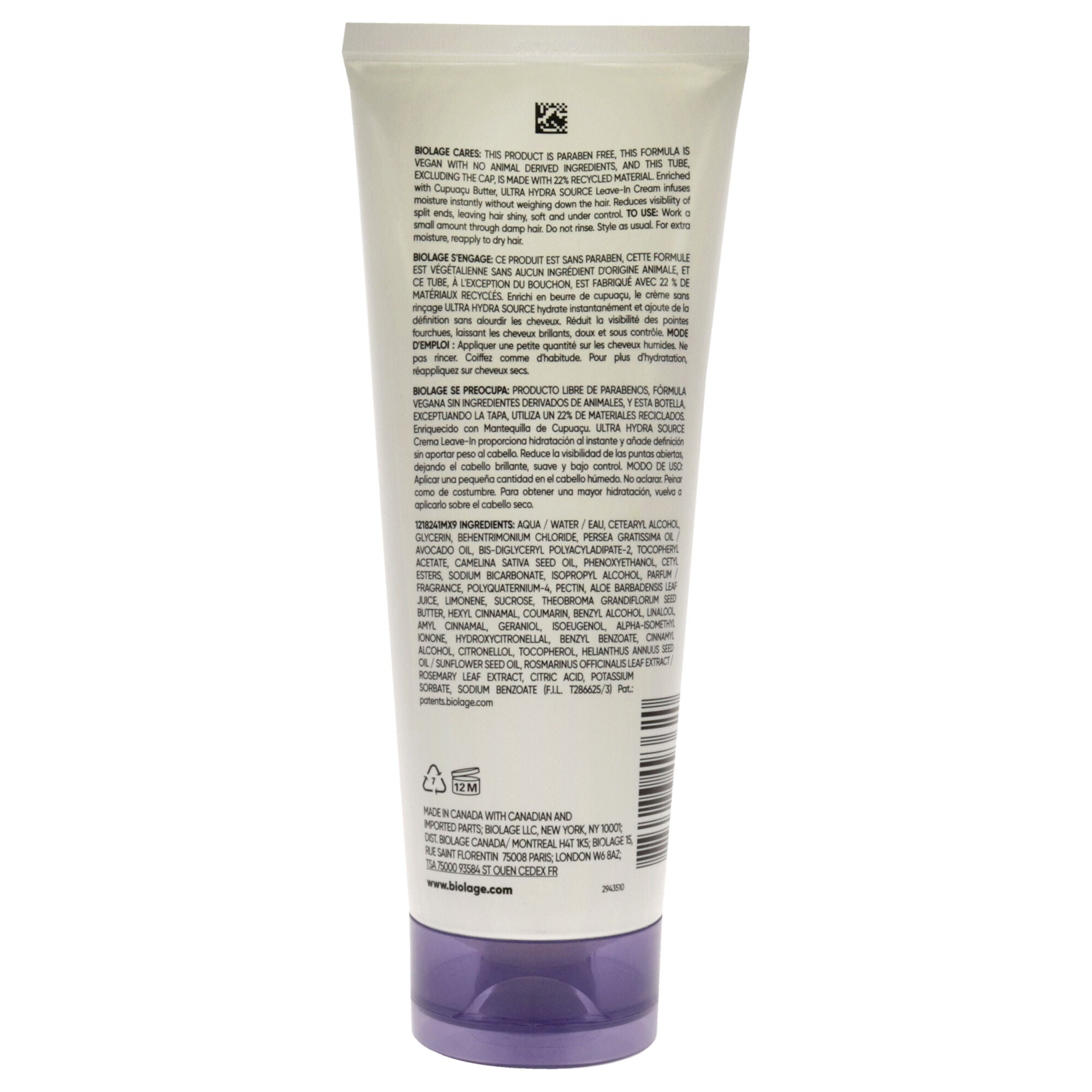 Biolage Ultra Hydra Source Leave in Cream by Matrix for Unisex - 6.7 oz Cream, , alternate image number 3