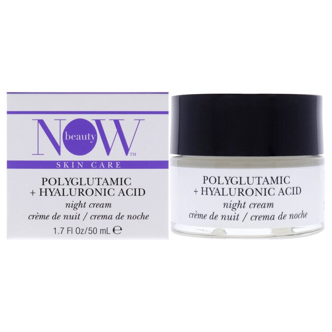Polyglutamic Plus Hyaluronic Acid Night Cream by NOW Beauty for Unisex - 1.7 oz Cream, See Description, hi-res image number null