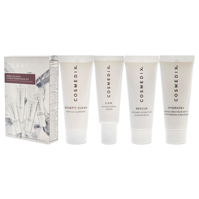 Sensitive Skin Essentials Kit by Cosmedix for Unisex - 4 Pc 0.5oz Benefit Clean, 0.5oz C.P.R., 0.5oz Rescue, 0.5oz Hydrate Plus, NA, alternate image number null
