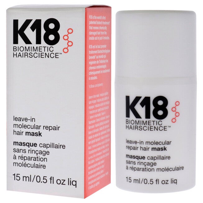 Leave-in Molecular Repair Hair Mask by K18 Hair for Women - 0.5 oz Masque, , alternate image number null