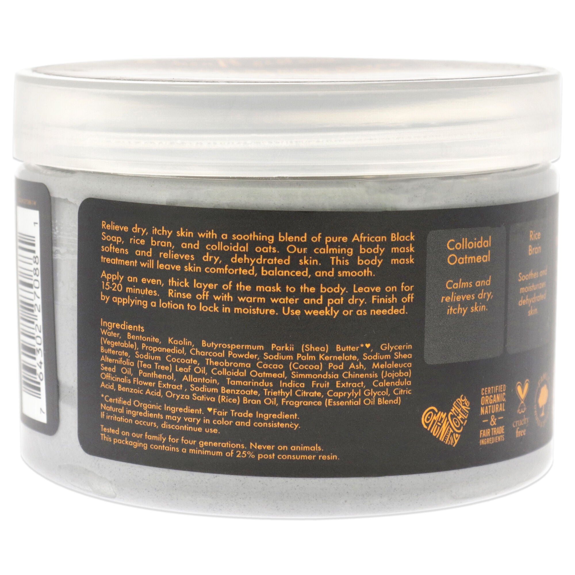 African Black Soap Soothing Body Mask by Shea Moisture for Unisex - 12 oz Mask, See Description, alternate image number 2