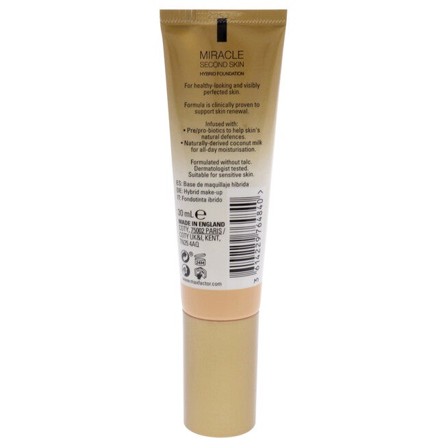 Miracle Second Skin Foundation SPF 20 - 04 Light Medium by Max Factor for Women - 1 oz Foundation, NA, alternate image number null