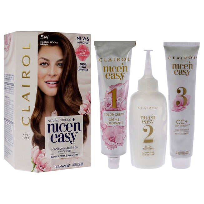 Nice n Easy Permanent Color - 5W Medium Mocha Brown by Clairol for Women - 1 Application Hair Color, NA, alternate image number null