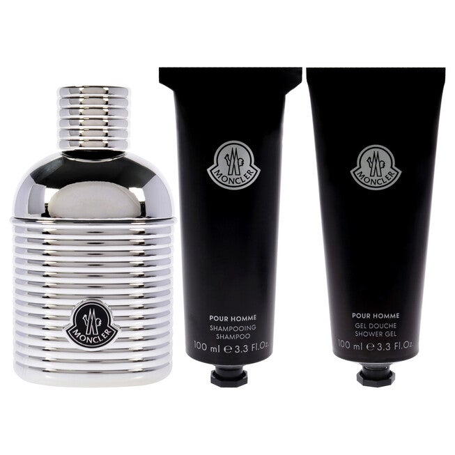 Moncler Pour Homme by Moncler for Men - 3 Pc Gift Set 3.3oz EDP Spray, 3.3oz Shower Gel, 3.3oz Shampoo, NA, alternate image number null