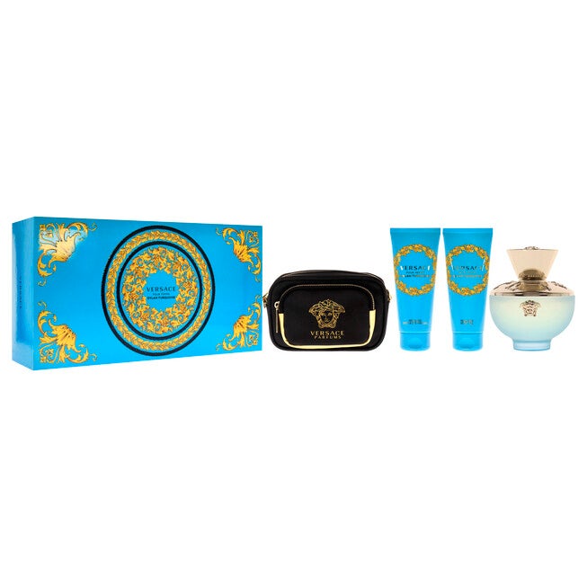 Dylan Turquoise Pour Femme by Versace for Women - 4 Pc Gift Set 3.4oz EDT Spray, 3.4oz Perfumed Body Gel, 3.4oz Perfumed Bath and Shower Gel, Pouch, , alternate image number null