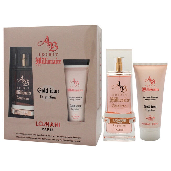 AB Spirit Millionaire Le Parfum Gold Icon by Lomani for Women - 2 Pc Gift Set 3.3oz EDP Spray, 3.3oz Body Lotion, NA, alternate image number null