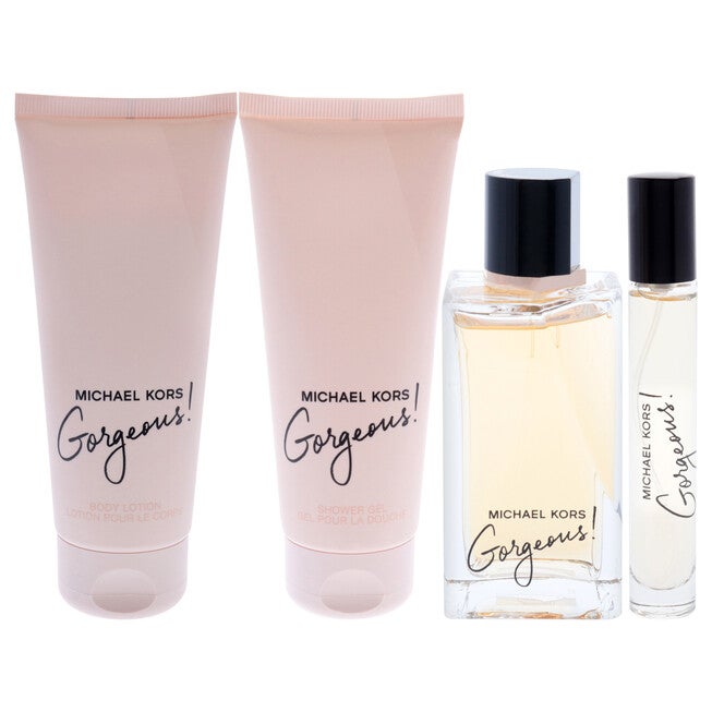 Gorgeous by Michael Kors for Women - 4 Pc Gift Set 3.4oz EDP Spray, 3.4oz Body Lotion, 3.4oz Shower Gel, 0.33 oz EDP Spray, , alternate image number null