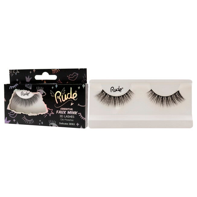 Essential Faux Mink 3D Lashes - Delicate by Rude Cosmetics for Women - 1 Pc Pair, See Description, alternate image number 3
