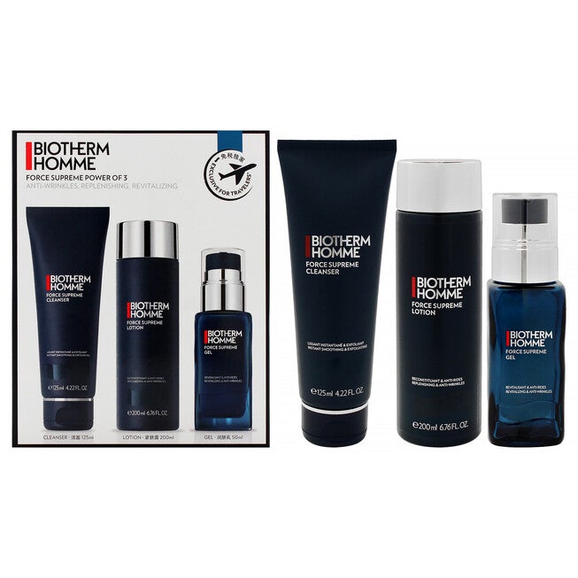 Biotherm Homme Force Supreme Power Set by Biotherm for Men - 3 Pc 4.22oz Force Supreme Cleanser, 6.76oz Force Supreme Lotion, 1.69oz Force Supreme Gel, NA, hi-res image number null