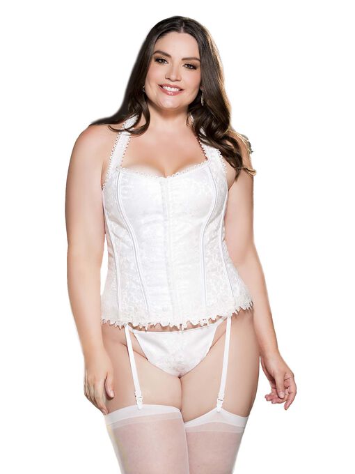 Slimming Tapestry Corset, White, hi-res image number null
