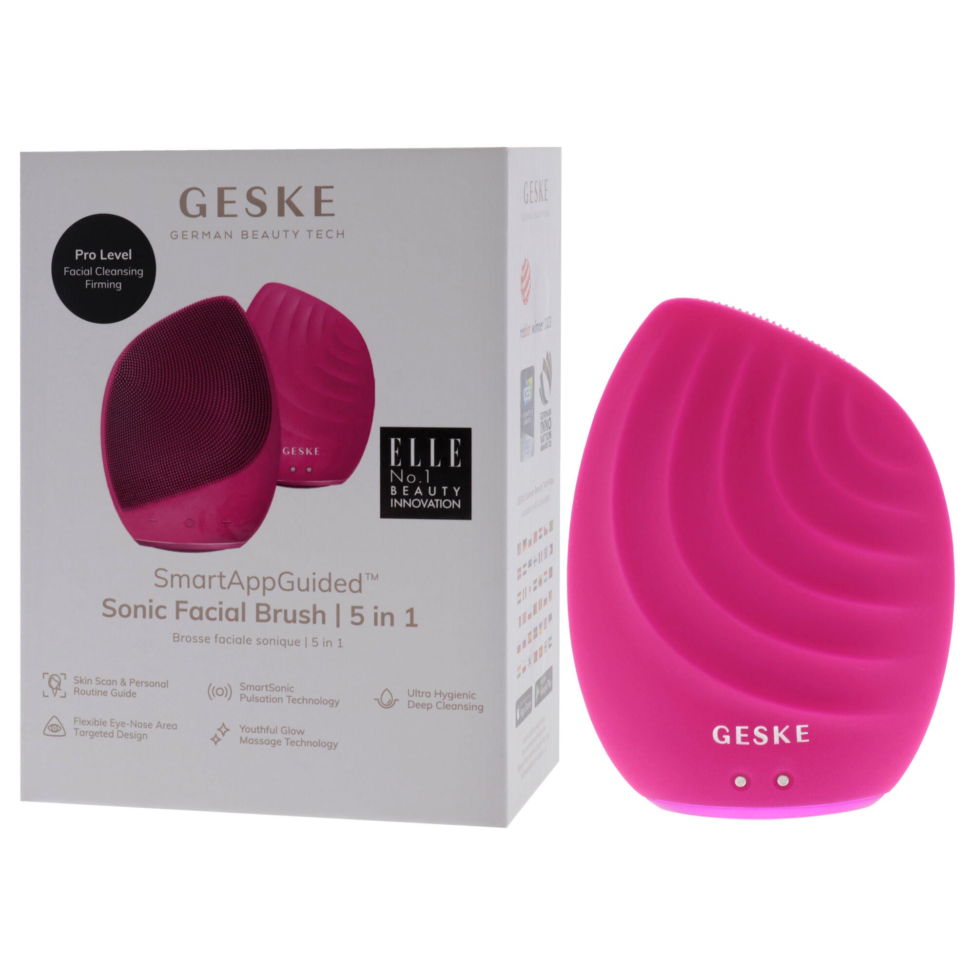 Sonic Facial Brush 5 in 1 - Magenta by Geske for Women - 1 Pc Brush, See Description, alternate image number 3