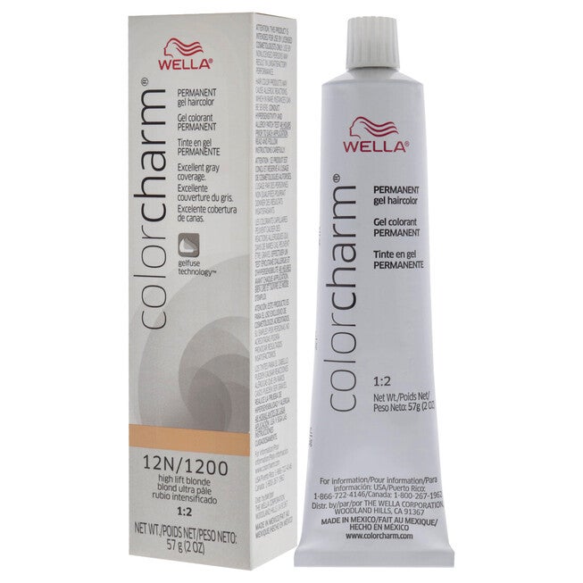 Color Charm Permanent Hair Color Gel - 12N 1200 Hight Lift Blonde by Wella for Unisex - 2 oz Hair Color, , alternate image number null