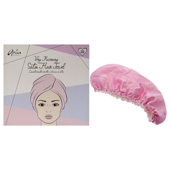 Very Necessary Satin Hair Towel - Pink by Aria Beauty for Women - 1 Pc Towel, NA, hi-res image number null