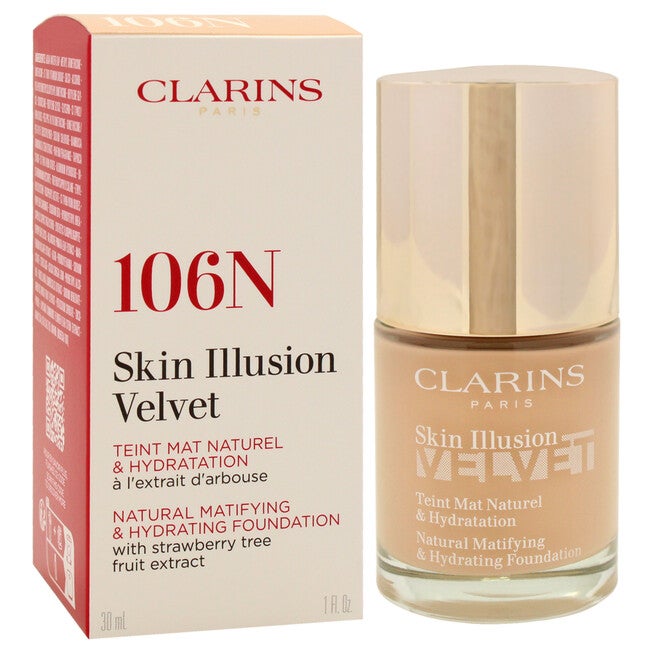 Skin Illusion Velvet Foundation - 106N Vanilla by Clarins for Women - 1 oz Foundation, NA, alternate image number null