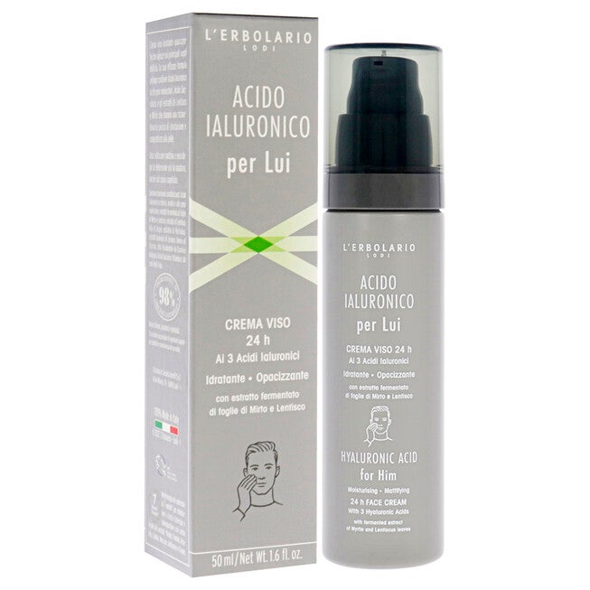 Hyaluronic Acid Moisturisin Mattifying Face Cream by LErbolario for Men - 1.6 oz Cream, NA, alternate image number null