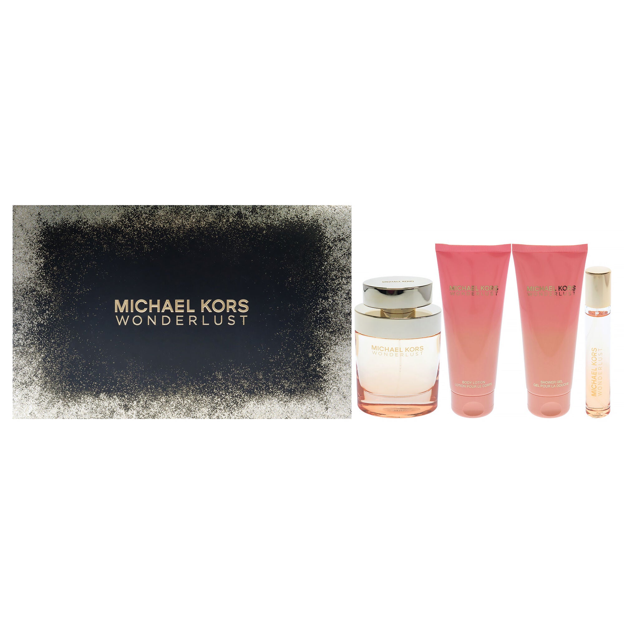 Wonderlust by Michael Kors for Women - 4 Pc Gift Set 3.4oz EDP Spray, 3.4oz Body Lotion, 3.4oz Shower Gel, 0.33 oz EDP Spray, See Description, hi-res image number 0