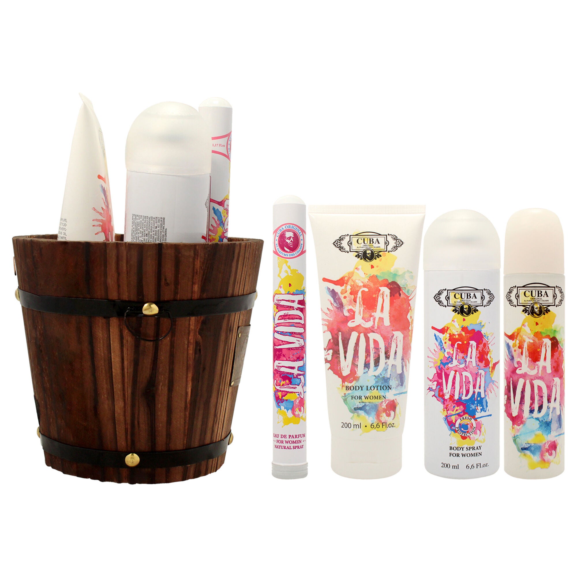 Cuba La Vida by Cuba for Women - 4 Pc Gift Set 3.3oz EDP Spray, 1.17oz EDP Spray, 6.6oz Body Spray, 6.6oz Body Lotion, See Description, alternate image number 1