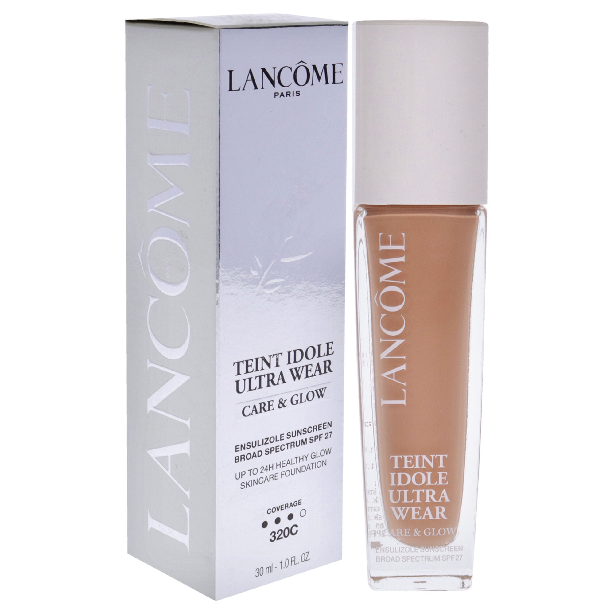 Teint Idol Ultra Wear Care and Glow SPF 27 - 320C Light medium With Cool Pink Undertones by Lancome for Women - 1 oz Foundation, See Description, alternate image number 1
