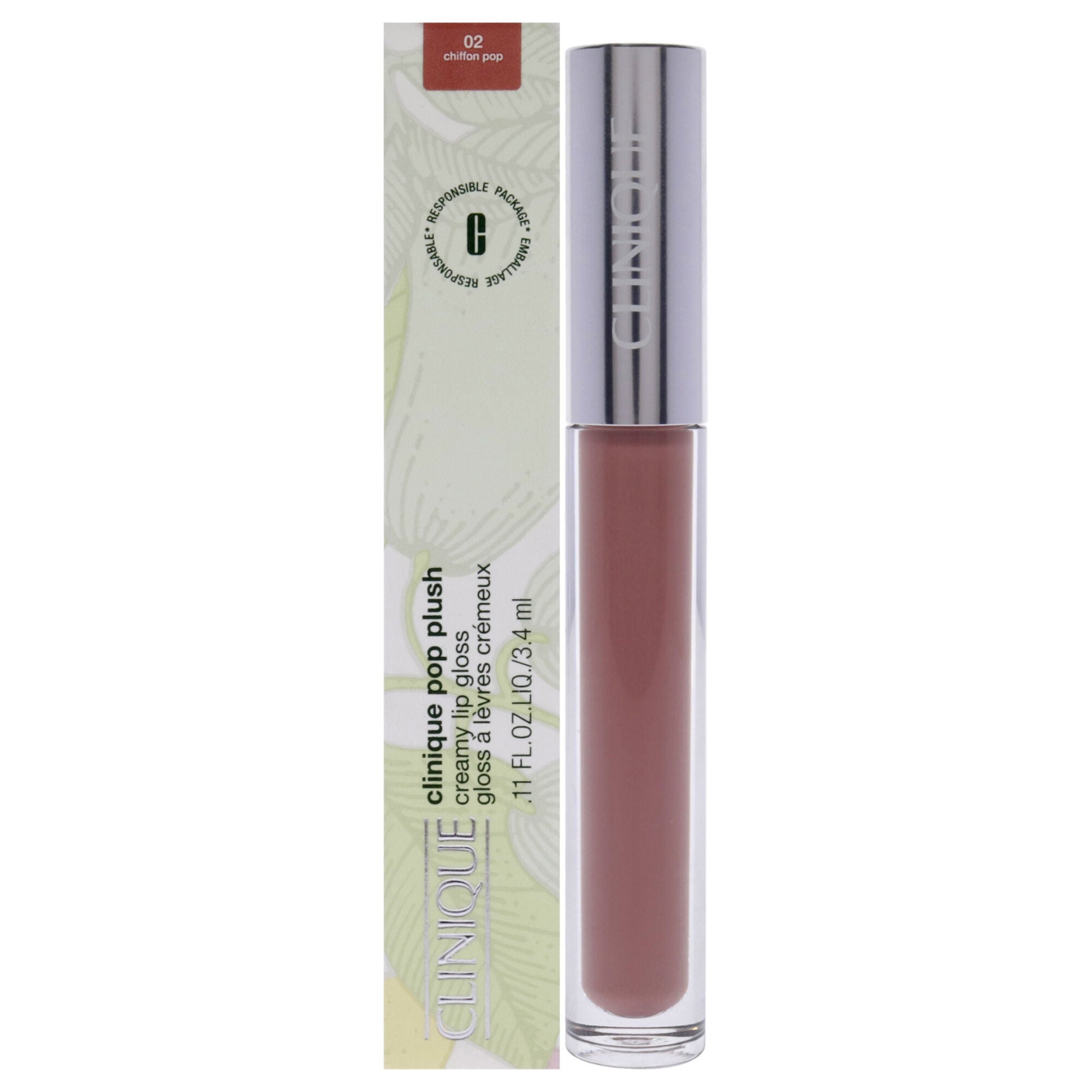 Pop Plush Creamy Lip Gloss 02 Chiffon Pop by Clinique for Women 0.
