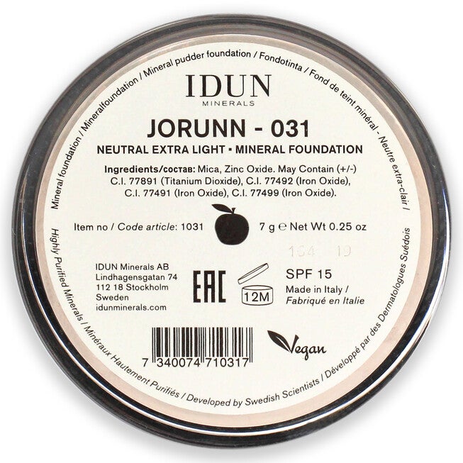 Mineral Powder Foundation SPF 15 - 031 Jorunn by Idun Minerals for Women - 0.25 oz Foundation, See Description, alternate image number 2