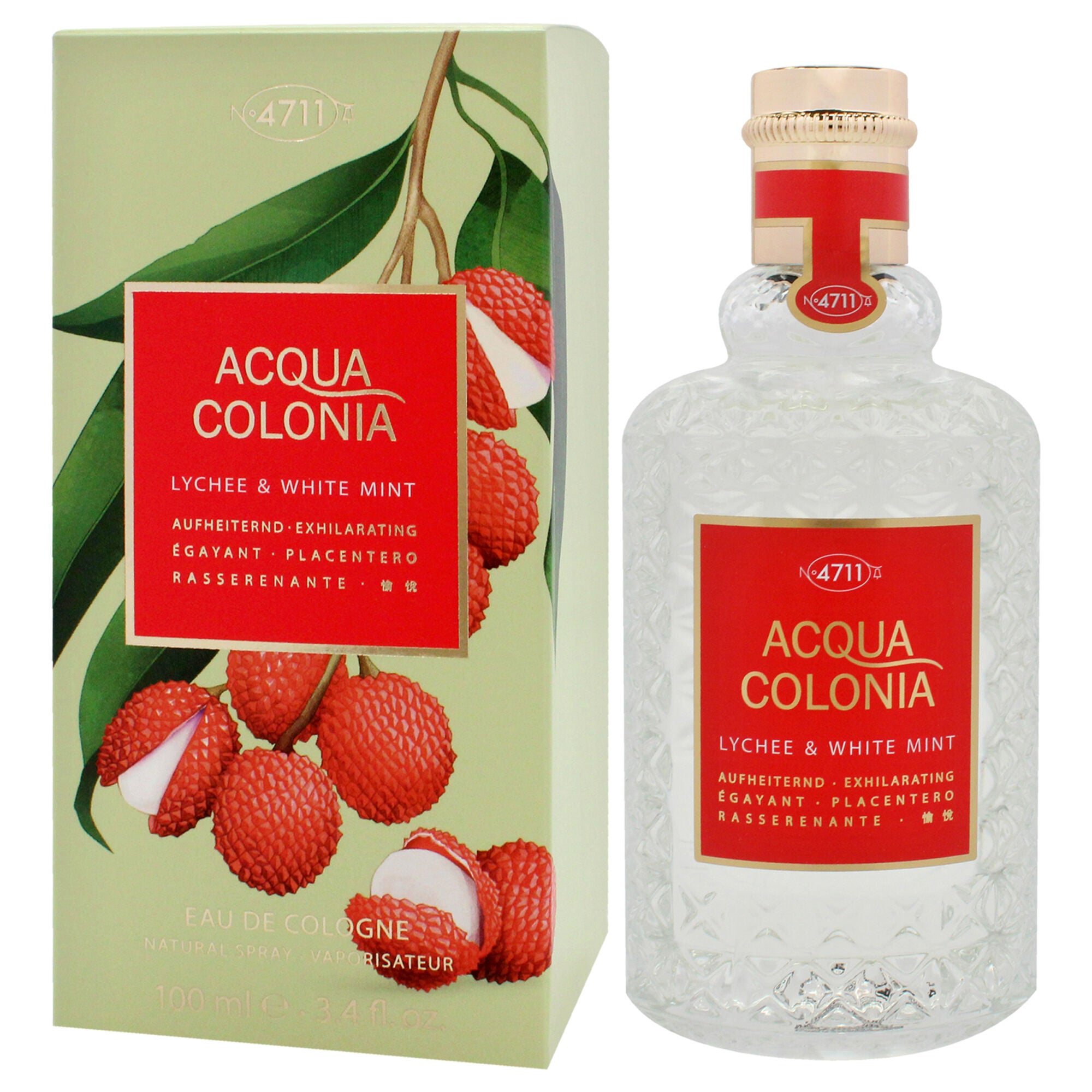 4711 Acqua Colonia - Lychee and White Mint by Muelhens for Unisex - 3.4 oz EDC Spray, Clear, alternate image number 4