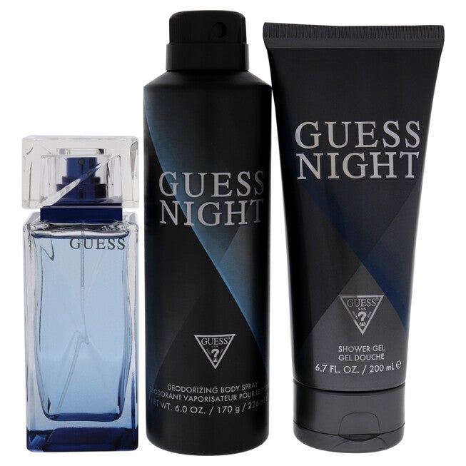 Guess Night by Guess for Men - 3 Pc Gift Set 3.4oz EDT Spray , 6.0oz Body Spray, 6.7oz Shower Gel, , alternate image number null