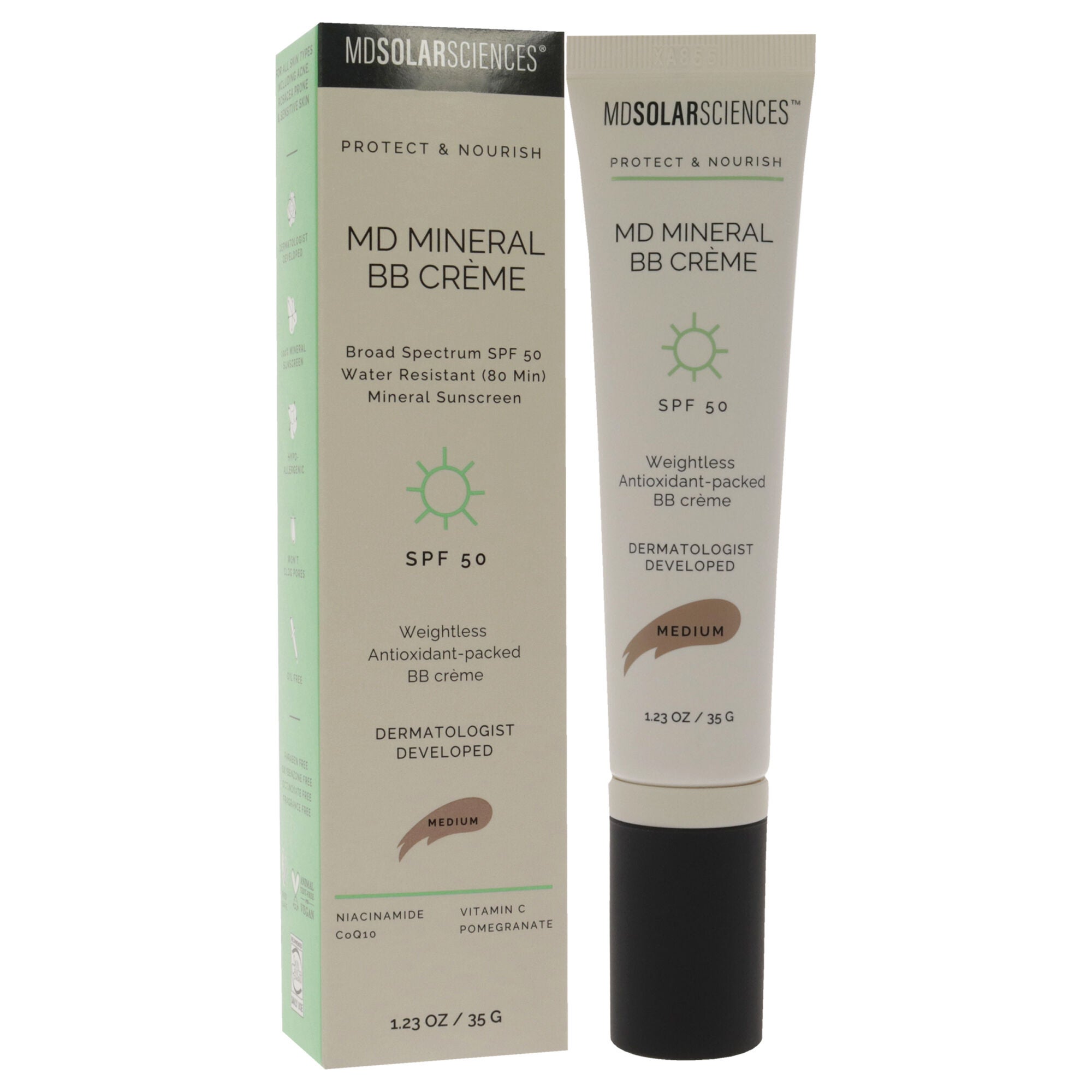 MD Mineral BB Cream SPF 50 - Medium by MDSolarSciences for Women - 1.23 oz Makeup, See Description, alternate image number 2