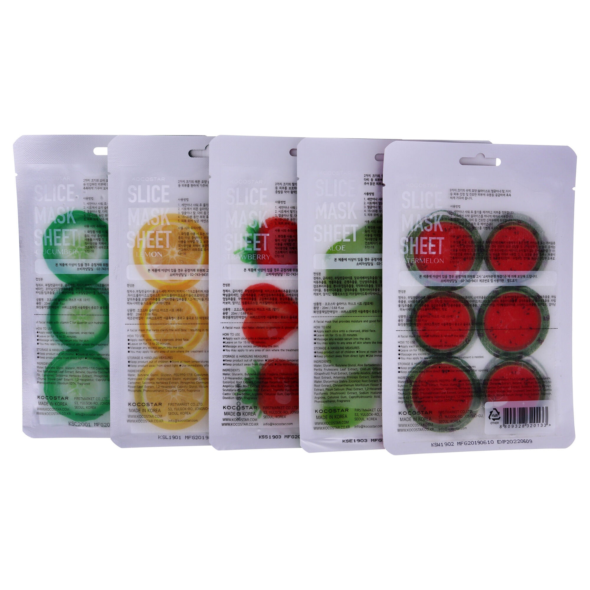 Slice Sheet Mask Bestseller Kit by Kocostar for Unisex - 5 Count Mask, , alternate image number 3