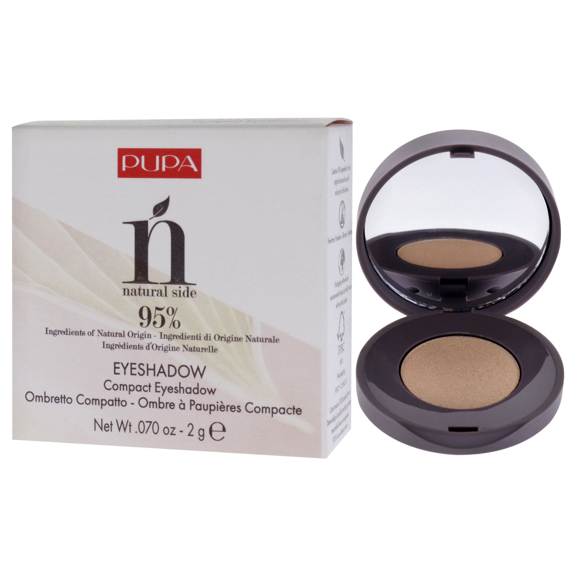 Natural Side Compact Eyeshadow - 004 Light Gold by Pupa Milano for Women - 0.07 oz Eye Shadow, , alternate image number 7