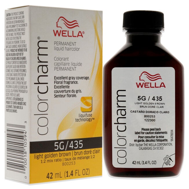 Color Charm Permanent Liquid Hair Color - 435 5G Light Golden Brown by Wella for Unisex - 1.42 oz Hair Color, NA, alternate image number null