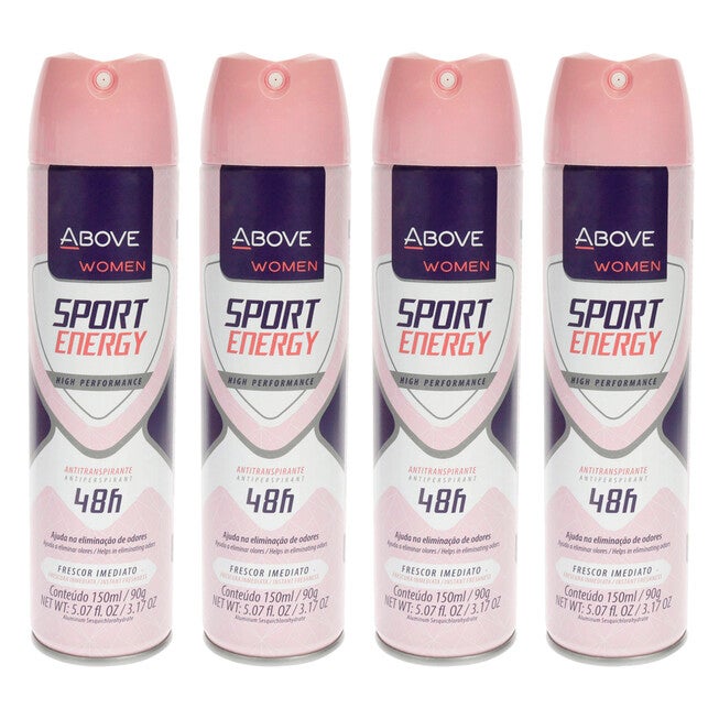 48 Hours Sport Energy Antiperspirant Deodorant by Above for Women - 3.17 oz Deodorant Spray - Pack of 4, NA, hi-res image number null