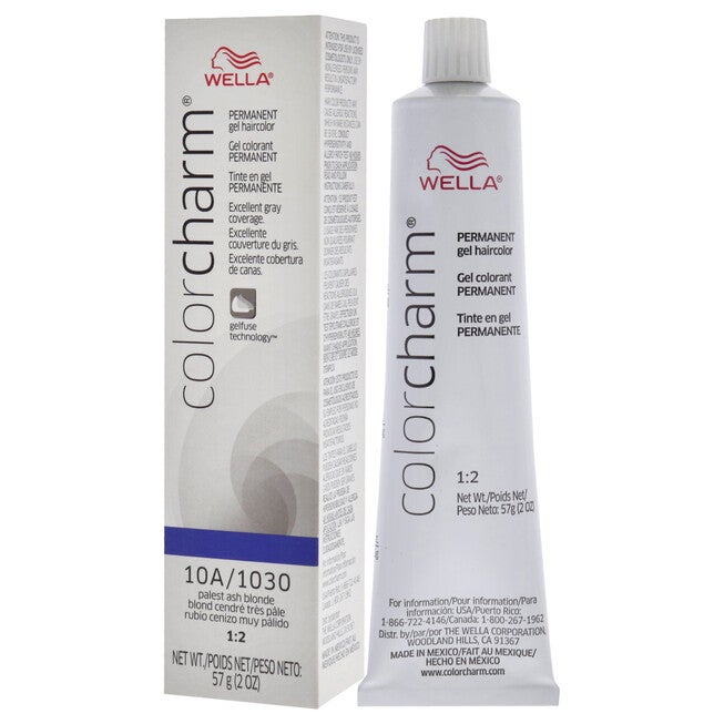 Color Charm Permanent Hair Color Gel - 10A 1030 Palest Ash Blonde by Wella for Unisex - 2 oz Hair Color, , alternate image number null