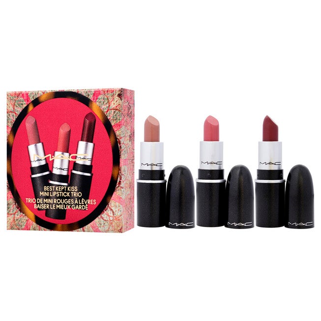 Best Kept Kiss Mini Lipstick Trio by MAC for Women - 3*0.05oz Matte Lipstick - Vintaje Velvet Teddy, Picture This, Swig of Twig, , alternate image number null