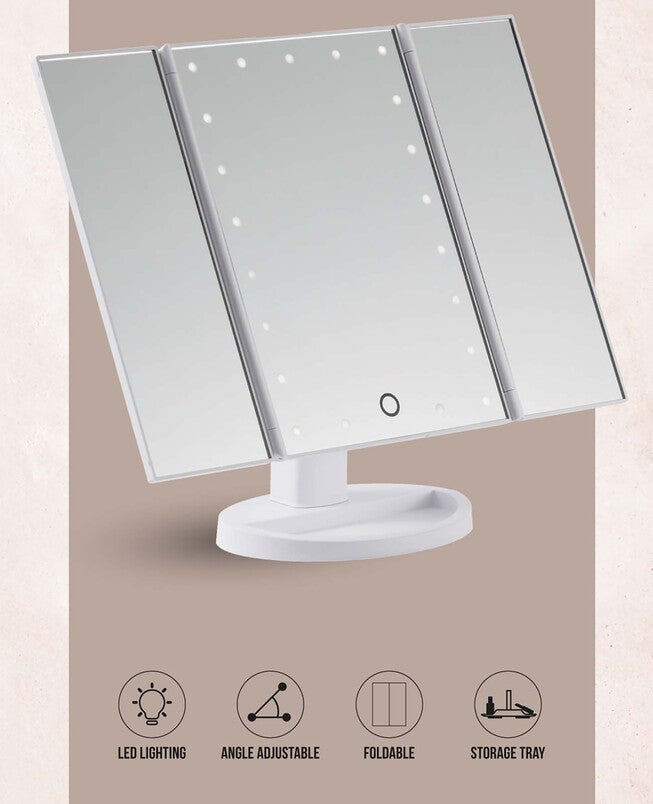 Tri Folded Lighted Mirror by Browgame for Women - 1 Pc Mirror, NA, alternate image number null